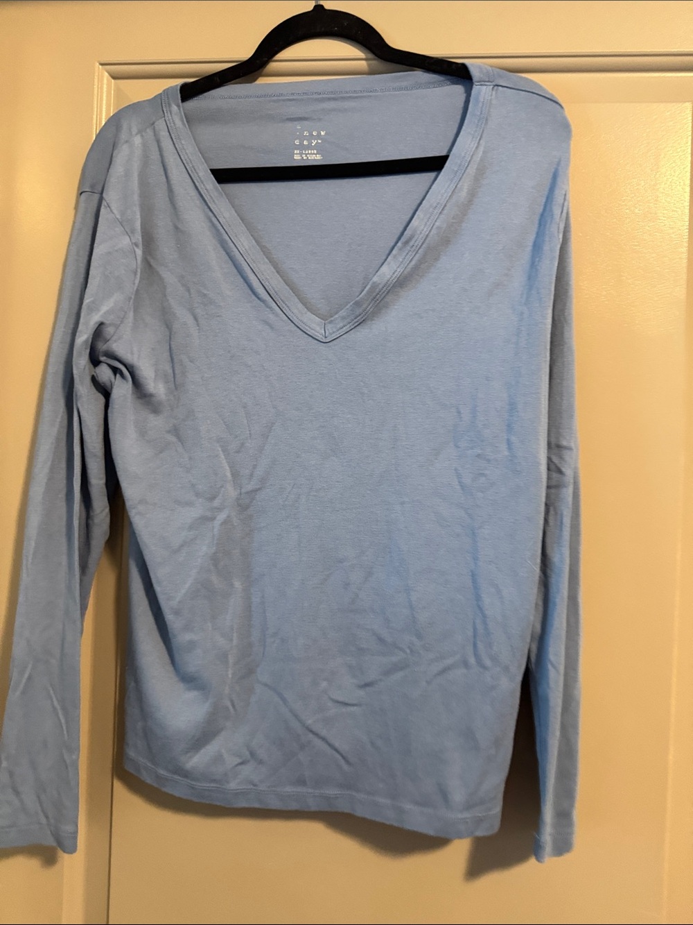 a new day Light Blue V-Neck Long Sleeve Tee